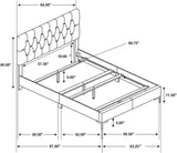 Kendall Black And Gold Tufted Upholstered Panel Bedroom Set