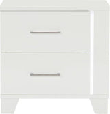 Kerren White High Gloss Upholstered Panel Bedroom Set