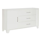 Kerren White High Gloss Upholstered Panel Bedroom Set