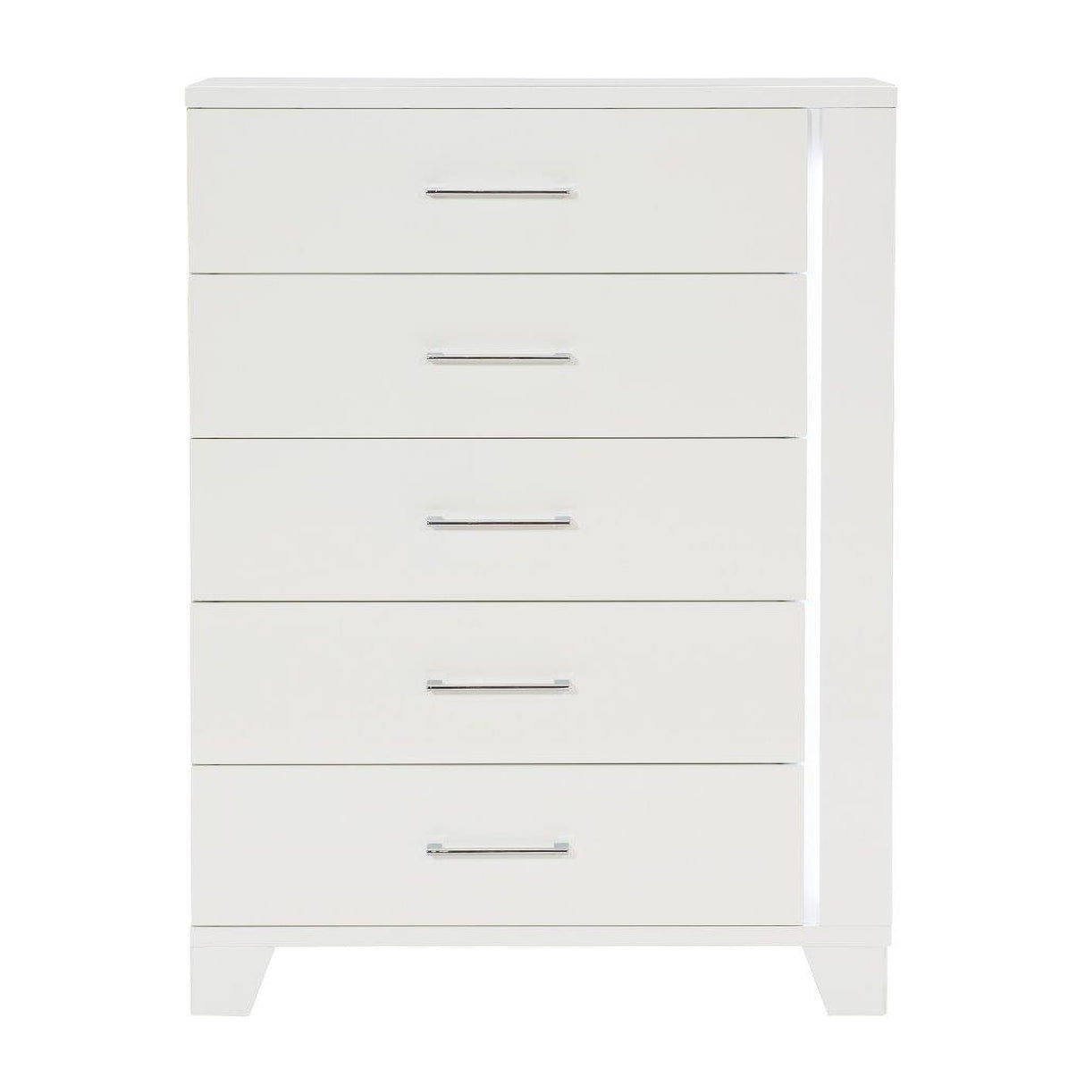 Kerren White High Gloss Upholstered Panel Bedroom Set