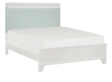 Kerren White High Gloss Upholstered Panel Bedroom Set