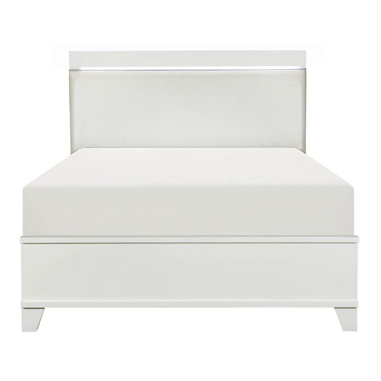 Kerren White High Gloss Upholstered Panel Bedroom Set
