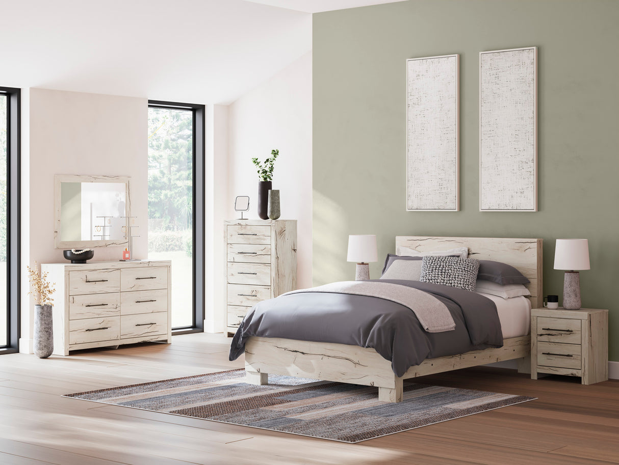 Lawroy Panel Bedroom Set In Light Natural