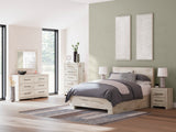 Lawroy Panel Bedroom Set With Storage In Light Natural
