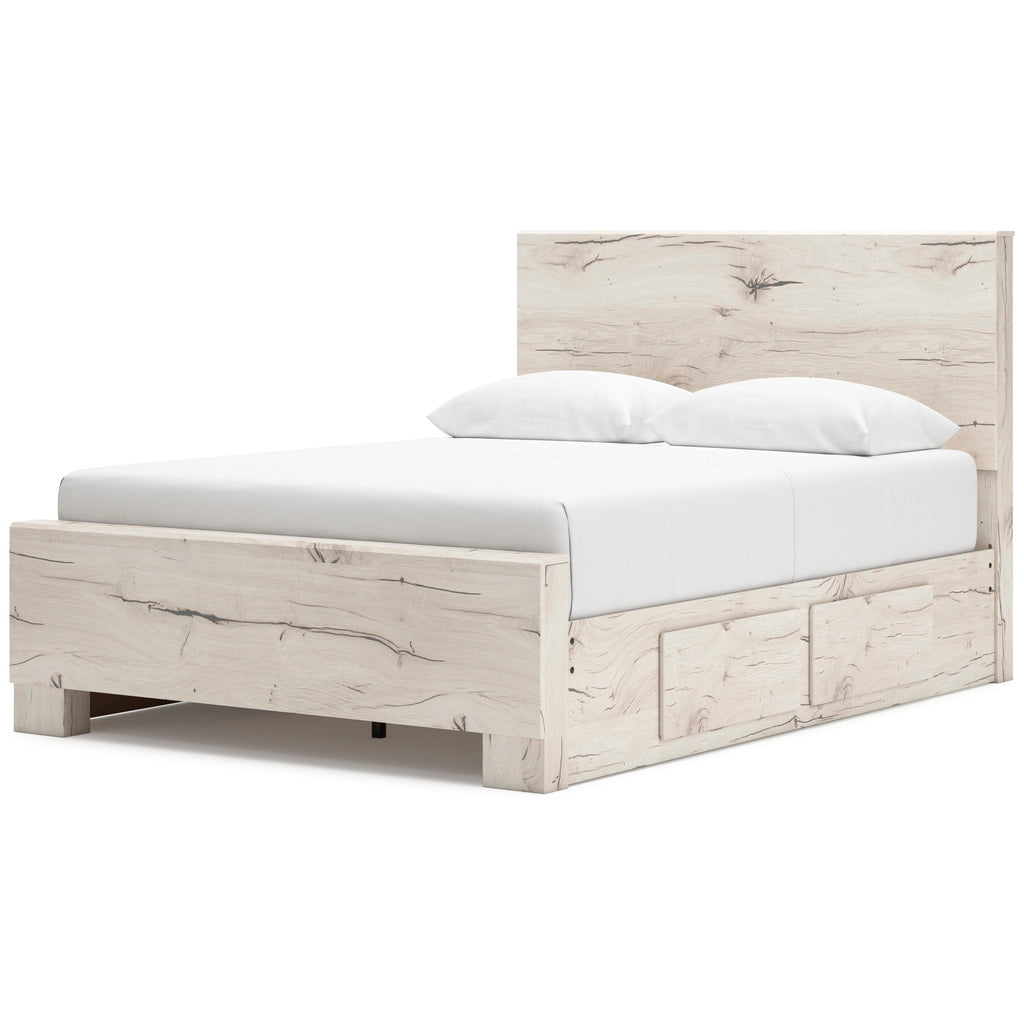 Lawroy Panel Bedroom Set With Storage In Light Natural