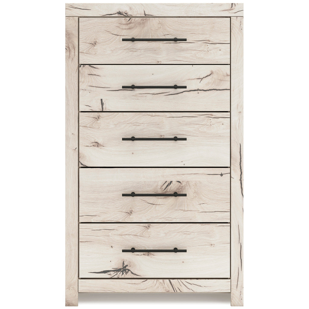 Lawroy Panel Bedroom Set With Storage In Light Natural