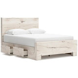 Lawroy Panel Bedroom Set With Storage In Light Natural