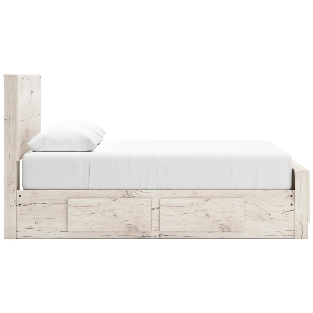 Lawroy Panel Bedroom Set With Storage In Light Natural