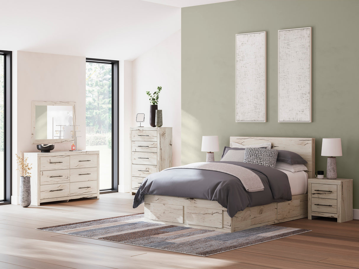 Lawroy Panel Storage Bedroom Set In Light Natural