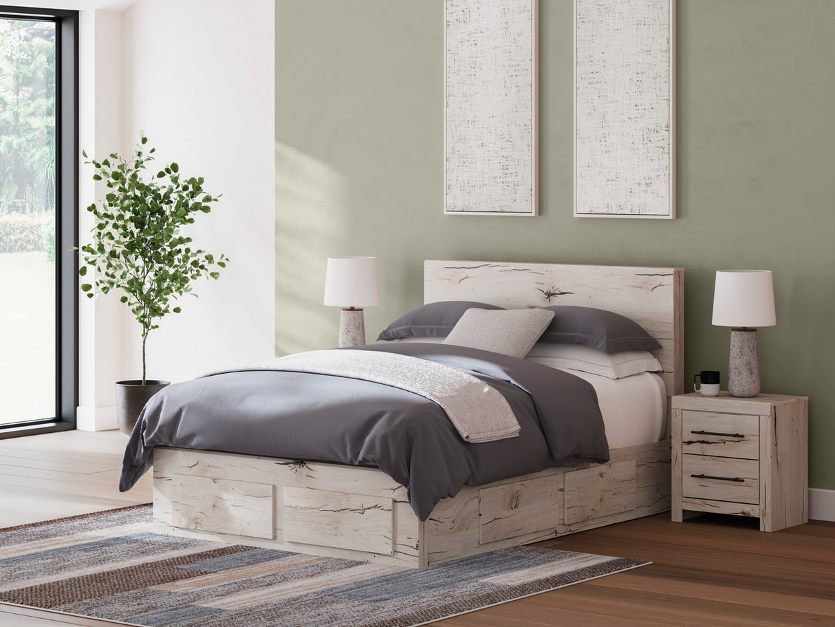Lawroy Panel Storage Bedroom Set In Light Natural