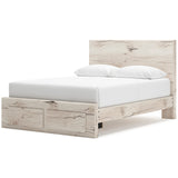 Lawroy Storage Bedroom Set In Light Natural