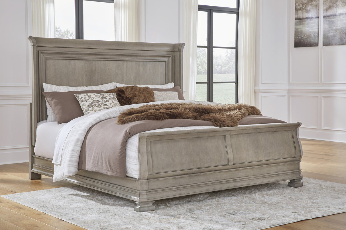 Lexorne Gray Sleigh Bedroom Set
