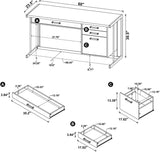 Loomis Whitewashed Grey And Gunmetal 4 Drawer Rectangular Home Office Set