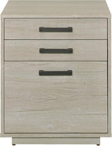 Loomis Whitewashed Grey And Gunmetal 4 Drawer Rectangular Home Office Set