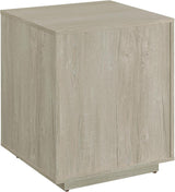 Loomis Whitewashed Grey And Gunmetal 4 Drawer Rectangular Home Office Set