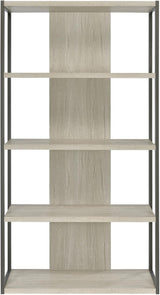 Loomis Whitewashed Grey And Gunmetal 4 Drawer Rectangular Home Office Set