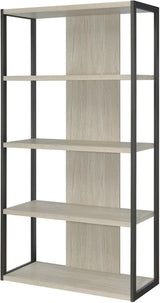 Loomis Whitewashed Grey And Gunmetal 4 Drawer Rectangular Home Office Set