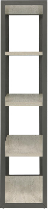 Loomis Whitewashed Grey And Gunmetal 4 Drawer Rectangular Home Office Set