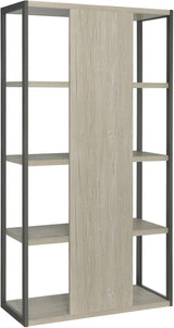 Loomis Whitewashed Grey And Gunmetal 4 Drawer Rectangular Home Office Set