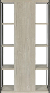 Loomis Whitewashed Grey And Gunmetal 4 Drawer Rectangular Home Office Set