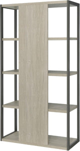 Loomis Whitewashed Grey And Gunmetal 4 Drawer Rectangular Home Office Set