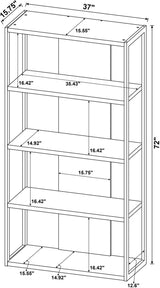 Loomis Whitewashed Grey And Gunmetal 4 Drawer Rectangular Home Office Set