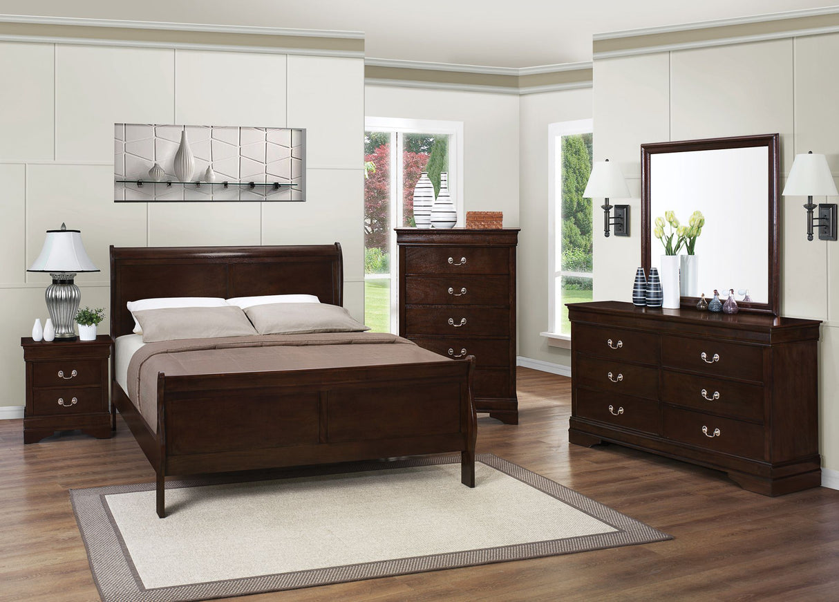 Louis Philippe Rich Cappuccino Sleigh Bedroom Set