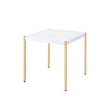 Otrac White & Gold Finish End Table