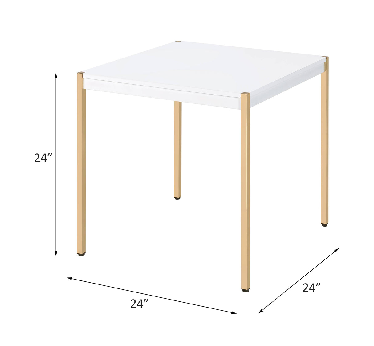 Otrac White & Gold Finish End Table
