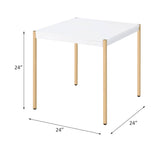 Otrac White & Gold Finish End Table