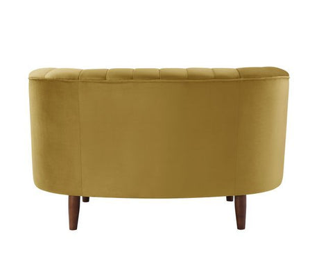 Millephri Olive Yellow Velvet Chair