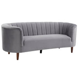 Millephri Gray Velvet Sofa