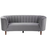 Millephri Gray Velvet Sofa