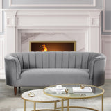 Millephri Gray Velvet Sofa