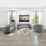 Millephri Gray Velvet Sofa