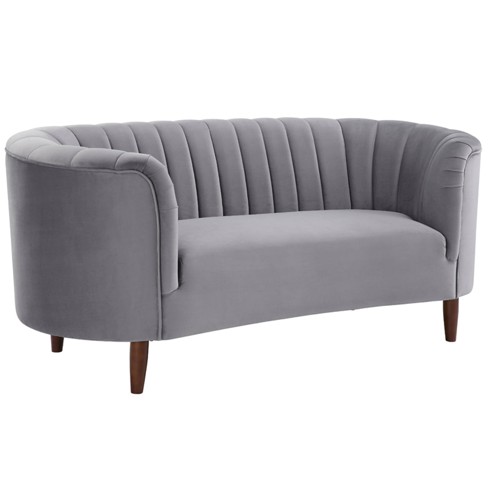 Millephri Gray Velvet Loveseat