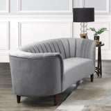 Millephri Gray Velvet Loveseat