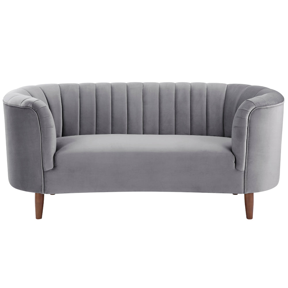 Millephri Gray Velvet Loveseat