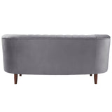 Millephri Gray Velvet Loveseat