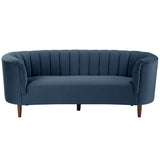 Millephri Blue Velvet Sofa