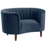 Millephri Blue Velvet Chair