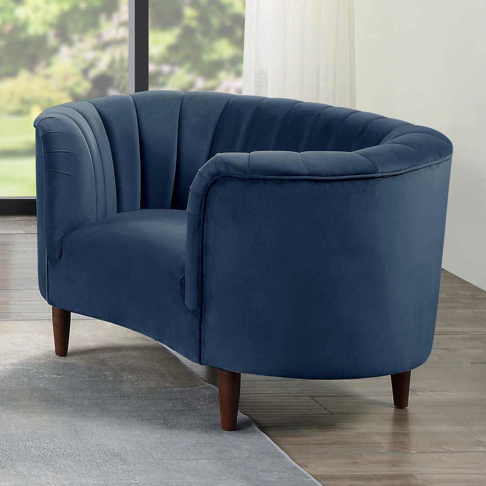 Millephri Blue Velvet Chair