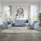 Bayram Light Gray Velvet Chair