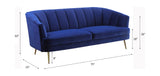 Eivor Blue Velvet Sofa