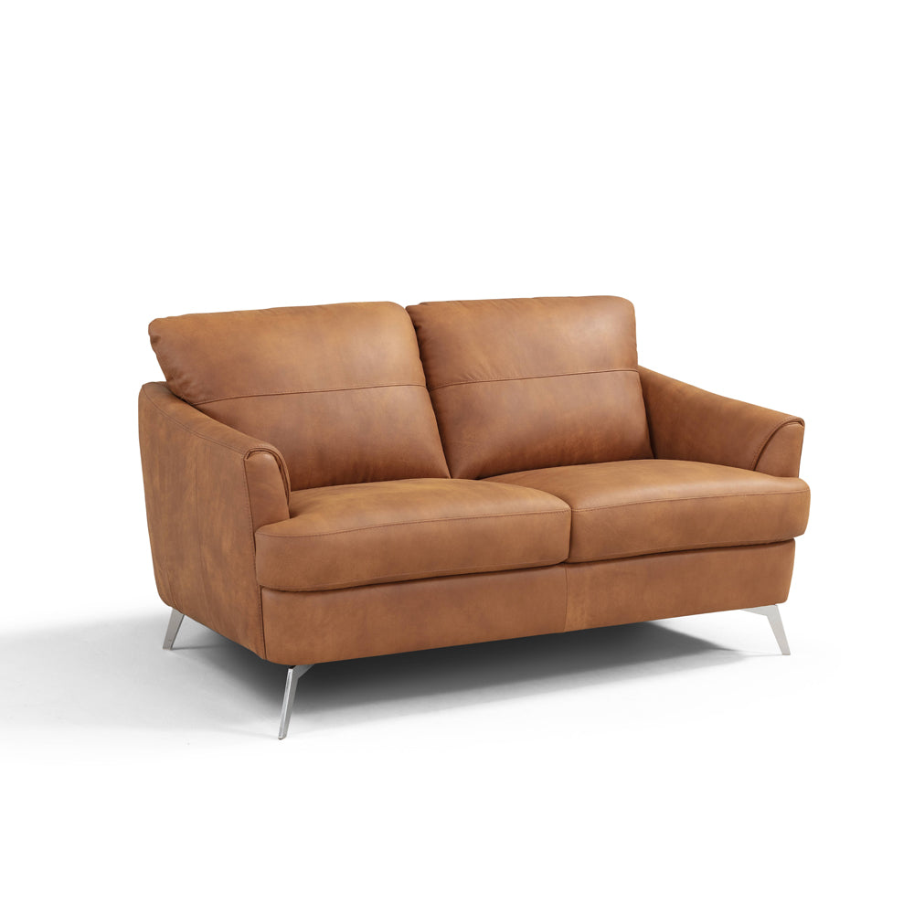 Safi Cappuccino Leather Loveseat