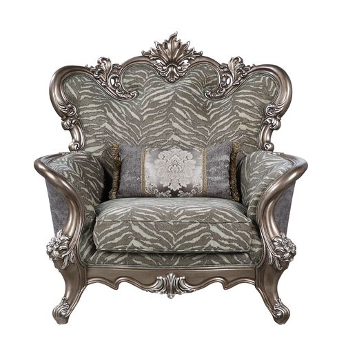 Elozzol Fabric & Antique Bronze Finish Sofa