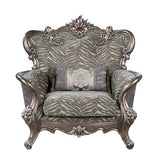 Elozzol Fabric & Antique Bronze Finish Sofa