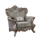 Elozzol Fabric & Antique Bronze Finish Sofa