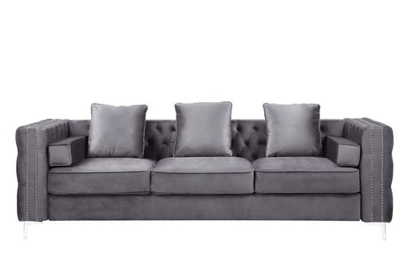Bovasis Gray Velvet Sofa