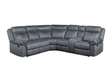 Dollum Two Tone Gray Velvet Sectional Sofa